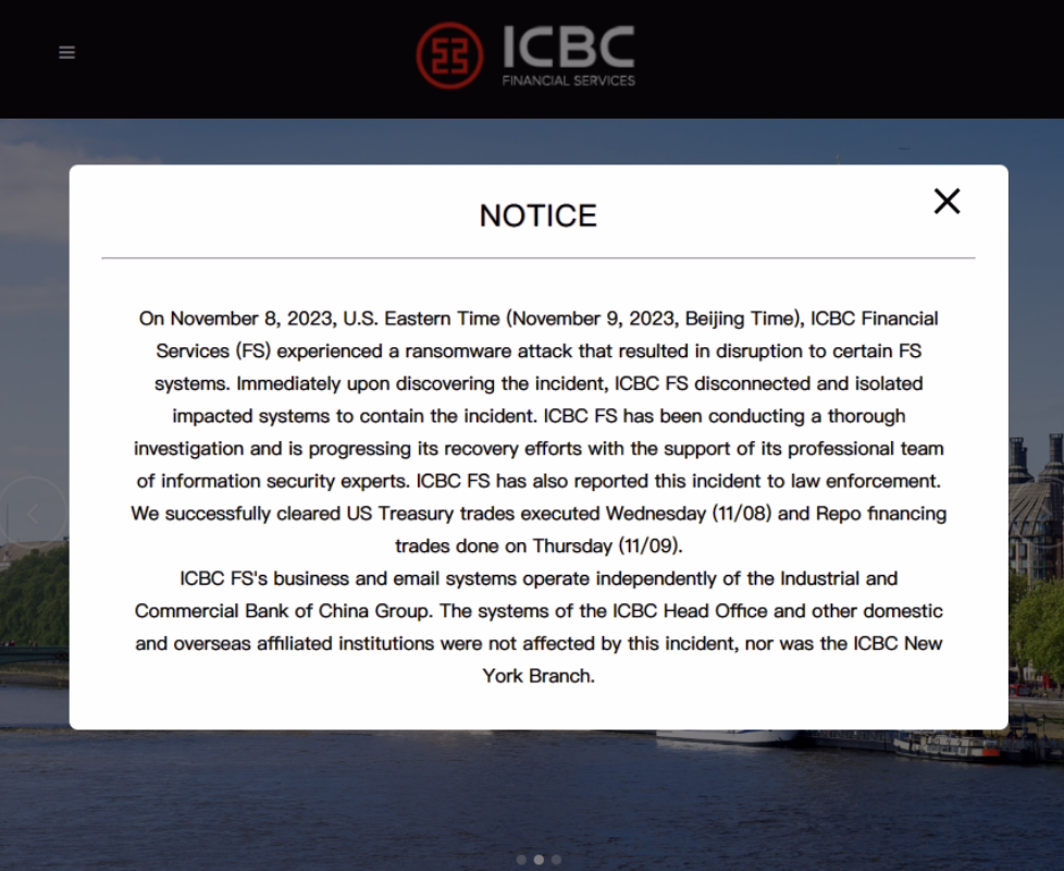 中國工商銀行美國子行遭 LockBit 黑客團(tuán)隊攻擊